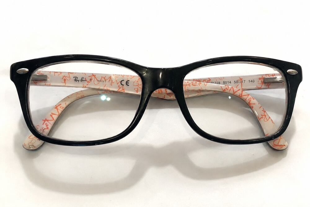 Ray-Ban RB 5228 5014 Eyeglasses Frame Black White Red 50-17-140